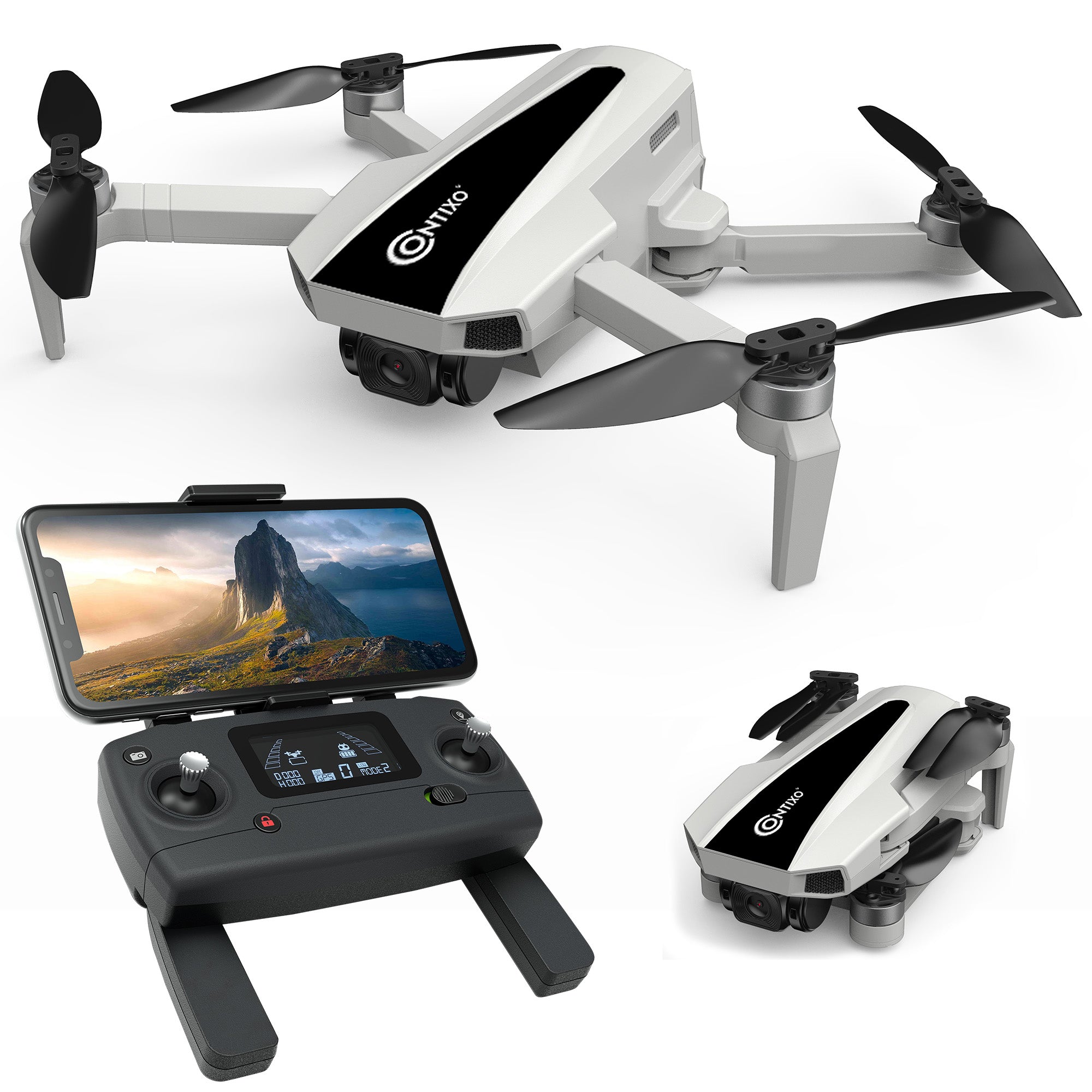 Contixo F31 Pro Drone Foldable GPS with 2.5k Camera with Storage Case