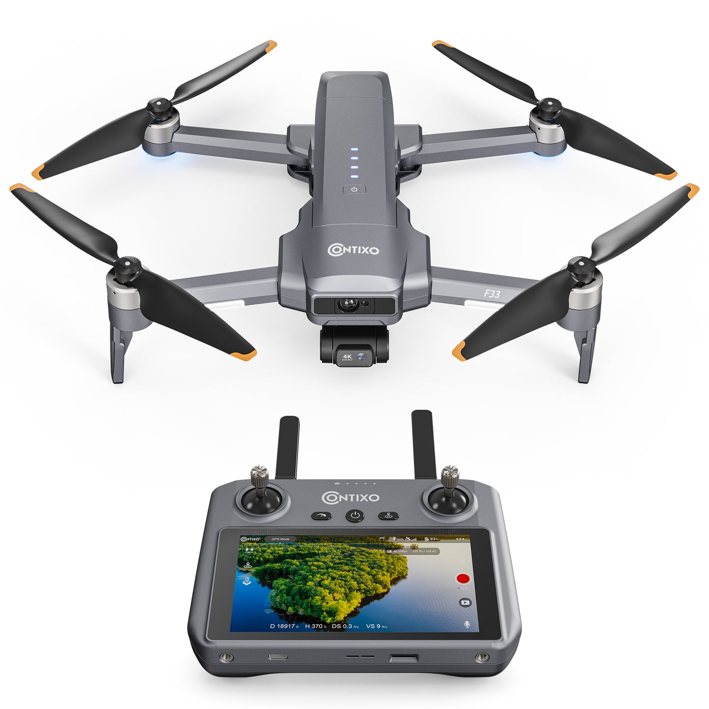 Contixo F33 Vortex - Professional 4K UHD GPS Drone - 42 Min Flight, Brushless Motors, Advanced Smart Modes