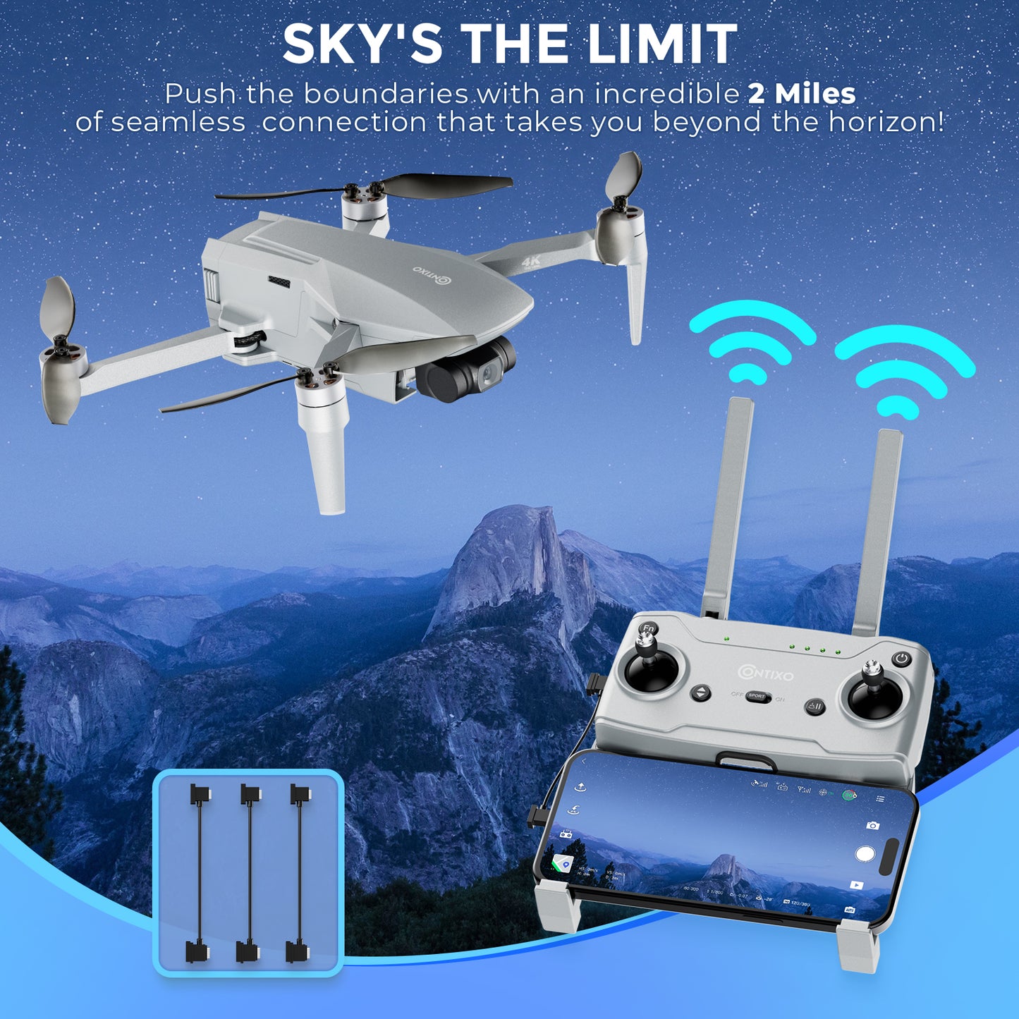 Contixo F36 FPV Drone - Foldable, 4K HD Camera, 64GB Card & Case