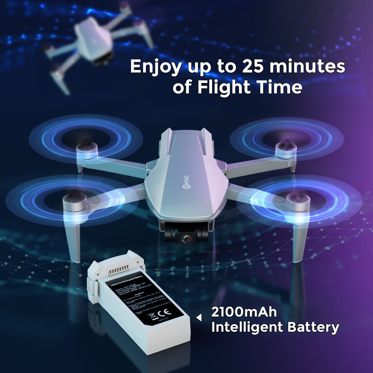 Contixo F36 FPV Drone - Foldable, 4K HD Camera, 64GB Card & Case
