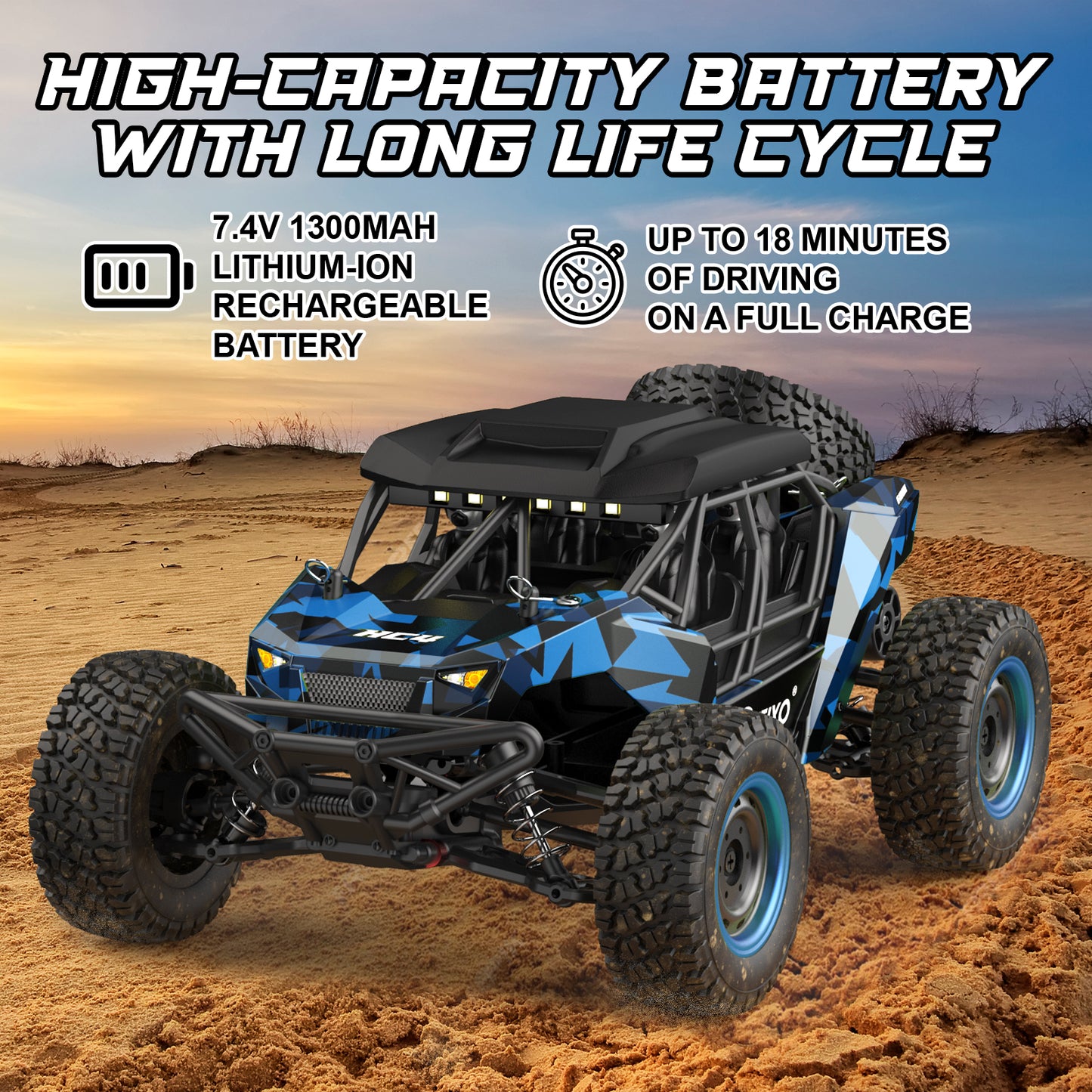 Contixo HC4 Dominator RC Remote Control Offroad 4WD UTV - 1:16 Scale
