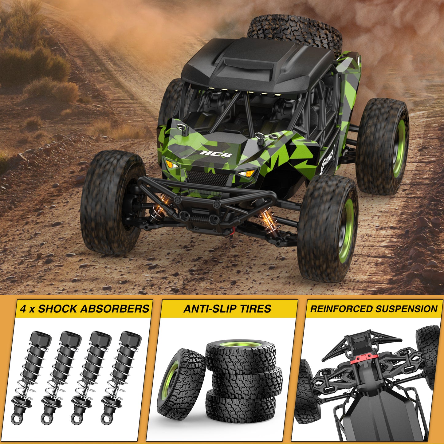 Contixo HC4 Dominator RC Remote Control Offroad 4WD UTV - 1:16 Scale