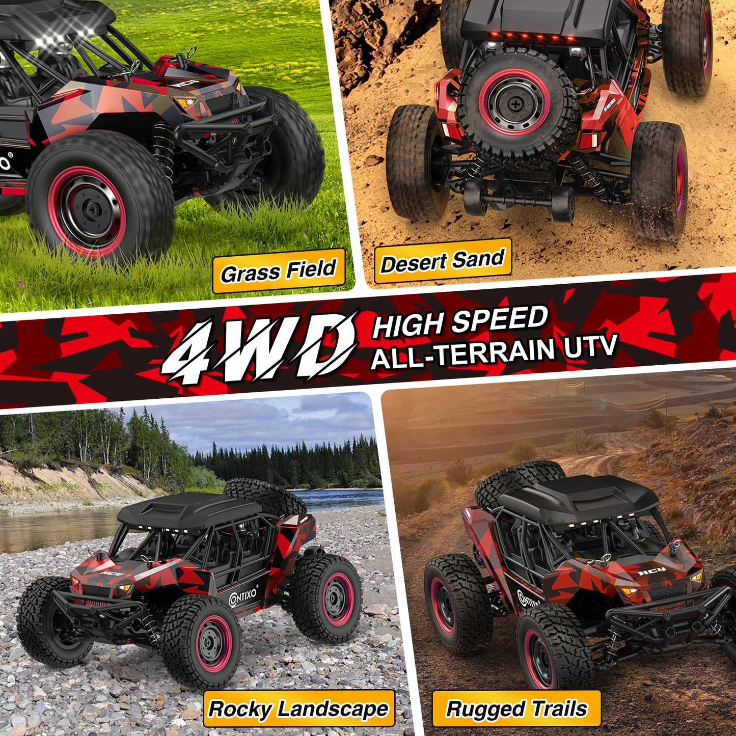 Contixo HC4 Dominator RC Remote Control Offroad 4WD UTV - 1:16 Scale