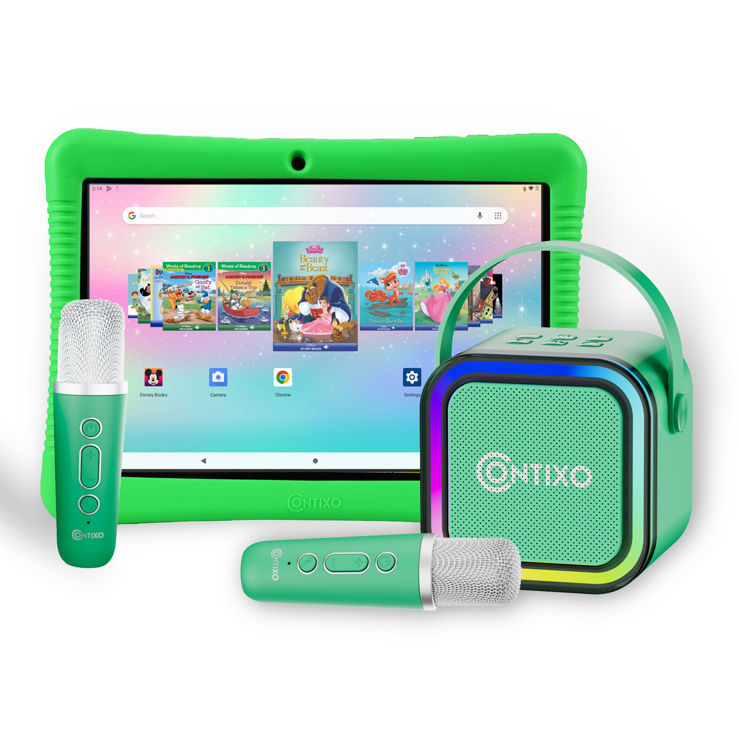 Contixo K102 10" Kids Tablet with Kids Bluetooth Karaoke and Two Microphones
