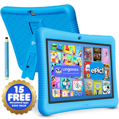 Contixo K102 10" Kids Tablet, Featuring Epic & Lingo Kids, 15 Educational Apps