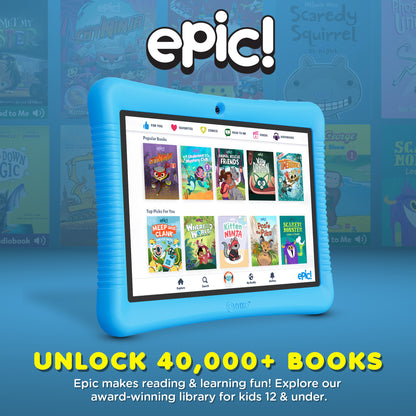 Contixo K102 10" Kids Tablet, Featuring Epic & Lingo Kids, 15 Educational Apps