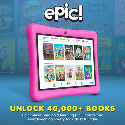 Contixo K102 10" Kids Tablet Bundle | 32GB Android 12 | KB8 Wireless Headphones & Bag | Epic! Books & Lingokids