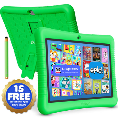 Contixo K102 10" Kids Tablet, Featuring Epic & Lingo Kids, 15 Educational Apps