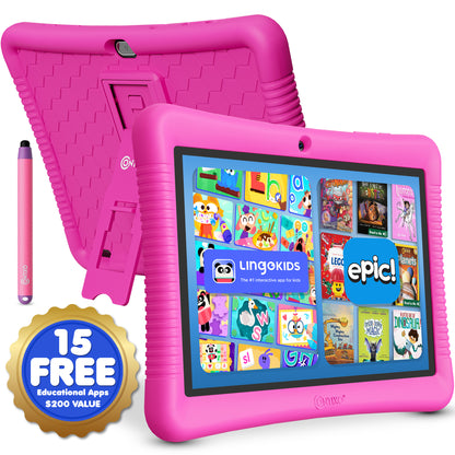 Contixo K102 10" Kids Tablet, Featuring Epic & Lingo Kids, 15 Educational Apps
