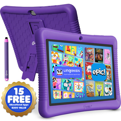 Contixo K102 10" Kids Tablet, Featuring Epic & Lingo Kids, 15 Educational Apps