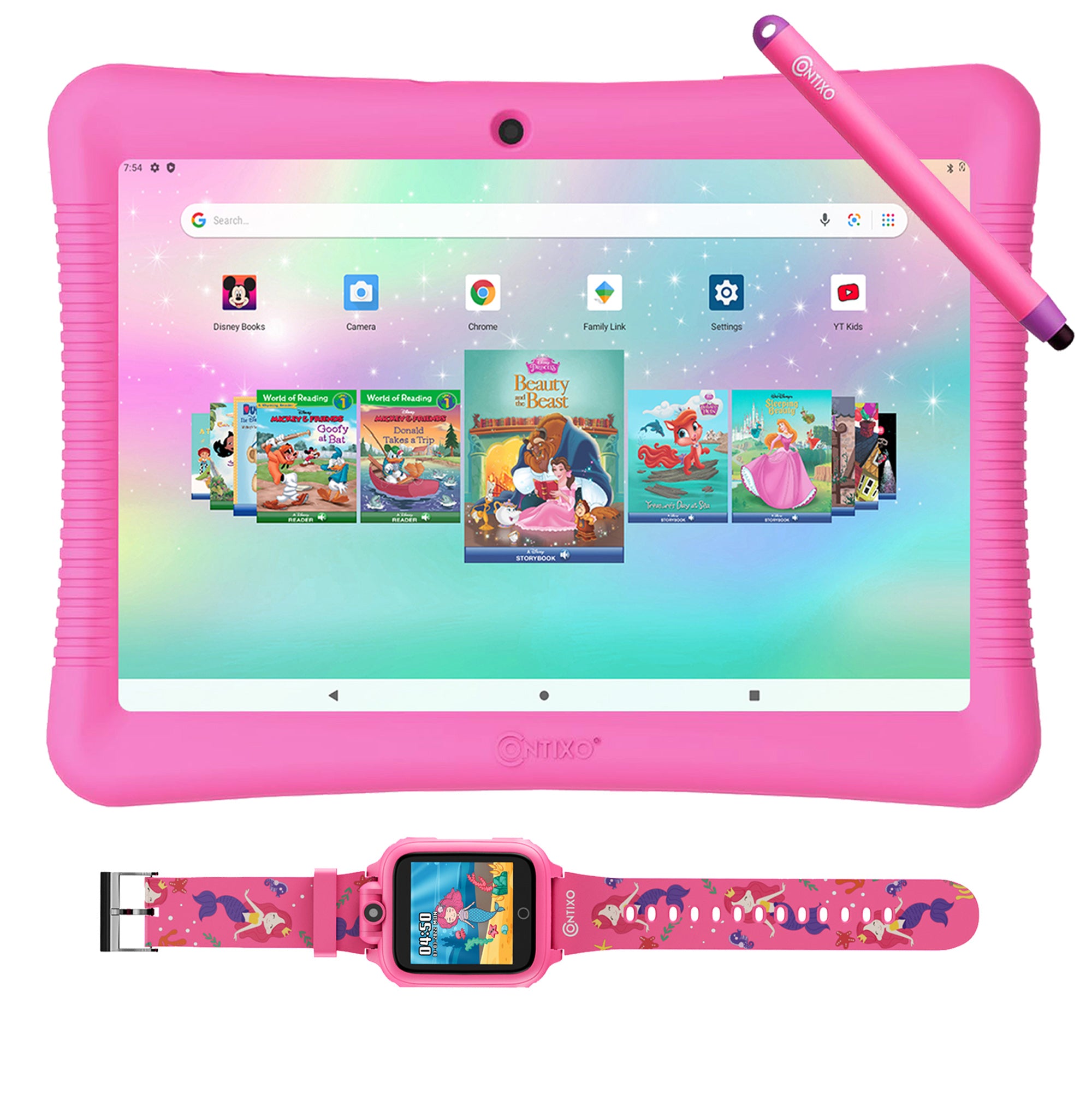 Contixo K102 10" Kids Tablet with Stylus and Smart Watch Bundle