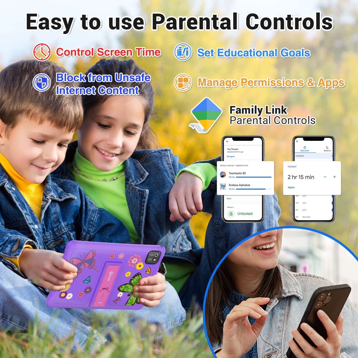 Contixo K103B Kids Tablet -" HD Screen, 64GB, Parental Controls, 80 Disney eBooks