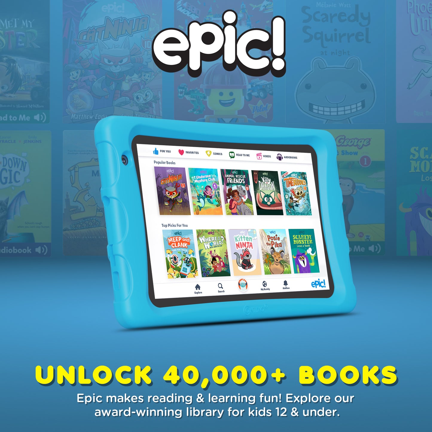 Contixo K80 8-Inch Kids Tablet Featuring 80 Disney eBooks - 2GB + 64GB