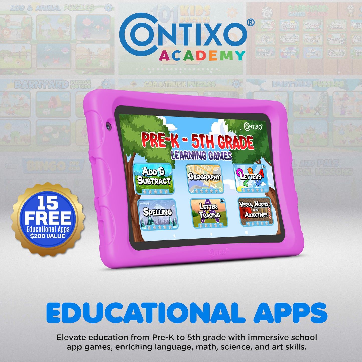 Contixo K80 8-Inch Kids Tablet Featuring 80 Disney eBooks - 2GB + 64GB