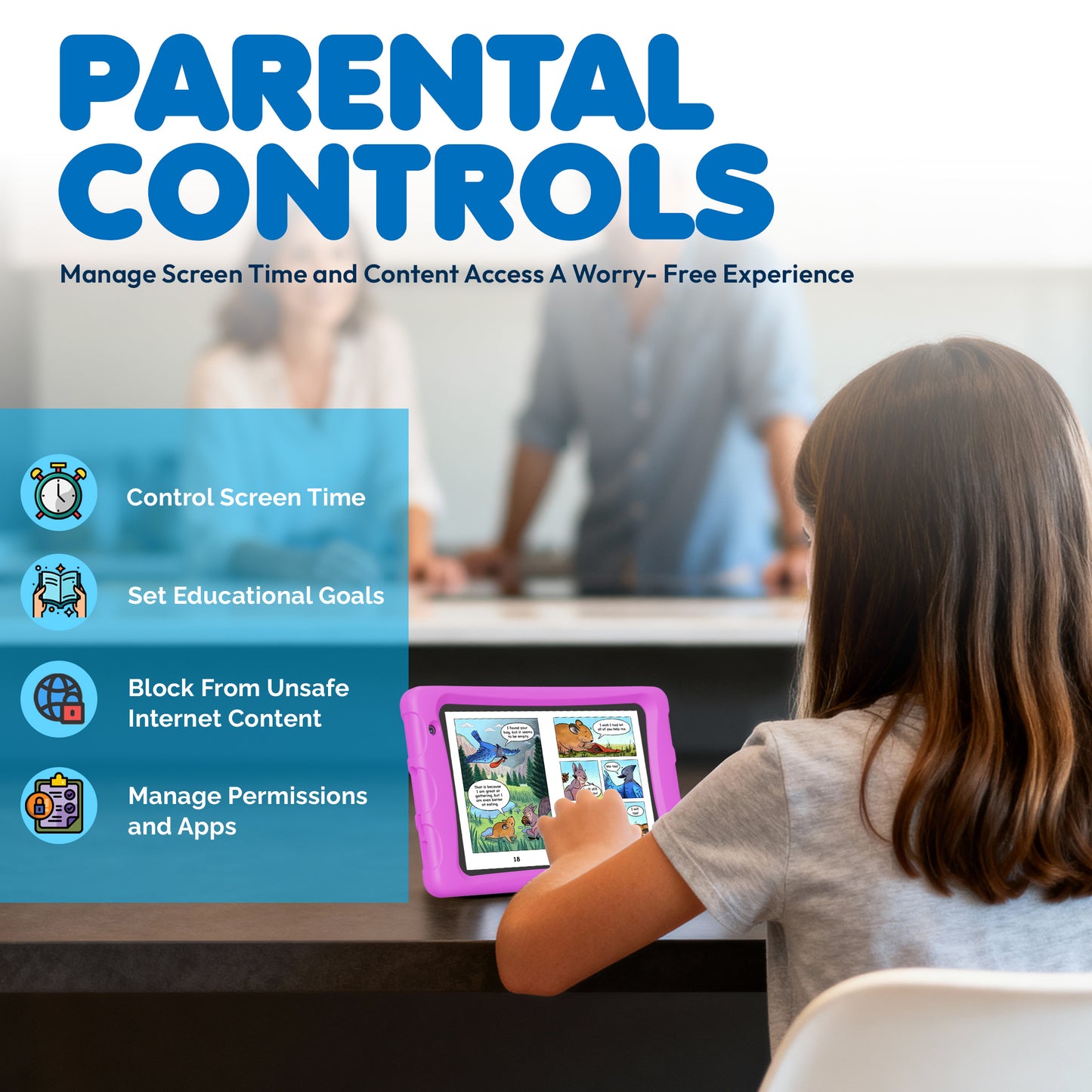 Contixo K80A - 8" Kids Tablet, 2025 Model, 80 FREE Disney eBooks, Educational Android Tablet for Ages 3-12, 32GB, Kid-Proof Case with Kickstand, Android 13