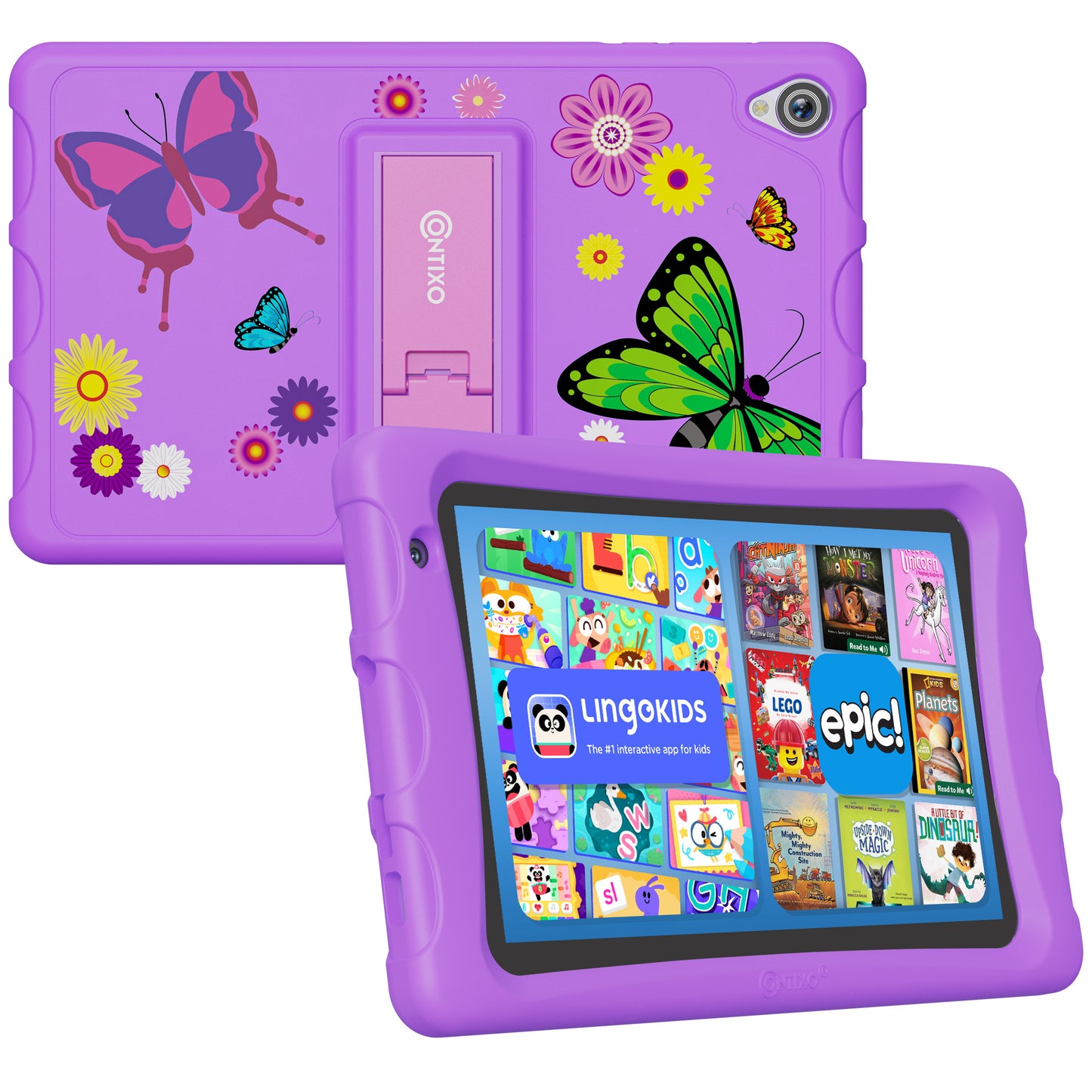 Contixo K80A - 8" Kids Tablet, 2025 Model, 80 FREE Disney eBooks, Educational Android Tablet for Ages 3-12, 32GB, Kid-Proof Case with Kickstand, Android 13