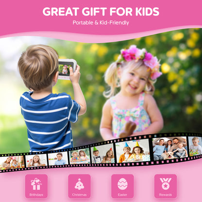 Contixo KC4  Kids Instant Print Camera, HD 1080P Digital Camera with 3 Rolls of Paper & 32G Card, 16X Zoom, Games & MP3, Ages 3-12