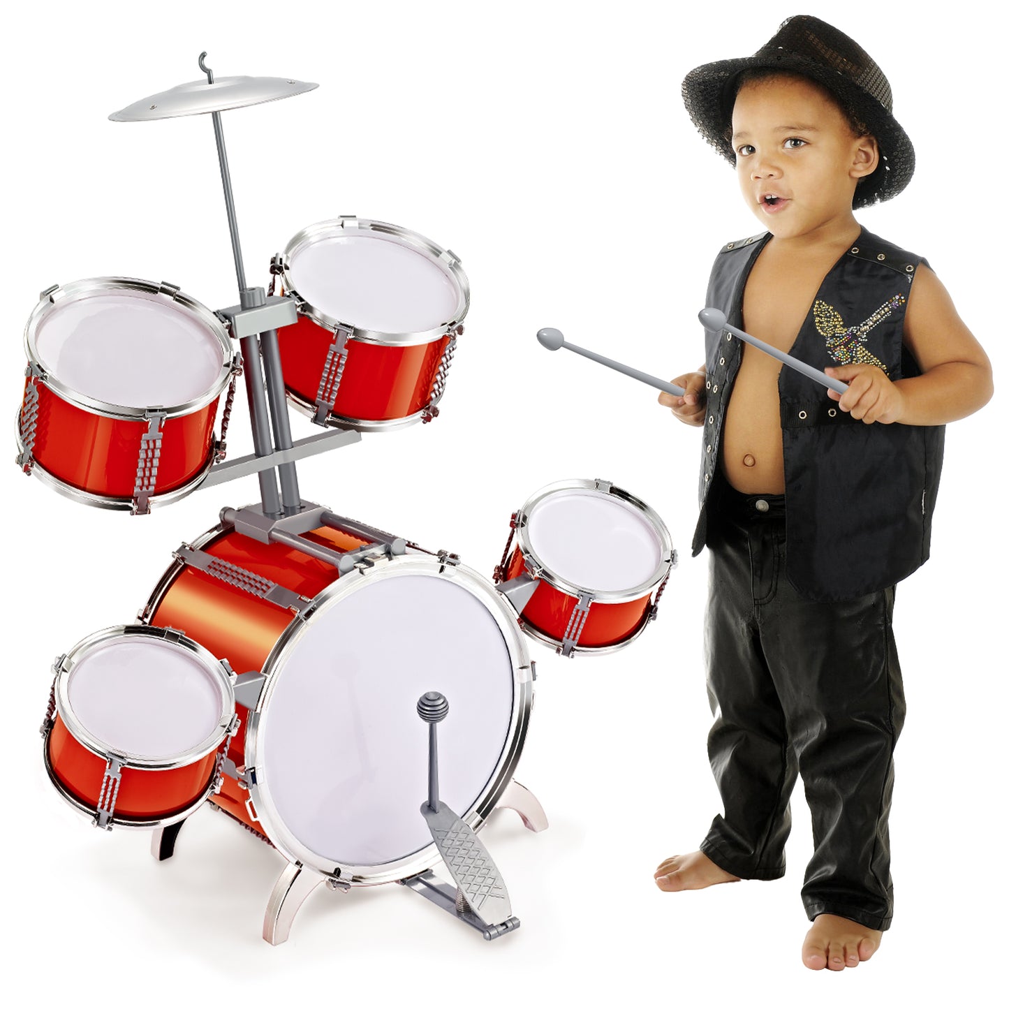 Contixo Kids Drum Set - Jazz Musical Instrument Toy for Ages 3-7