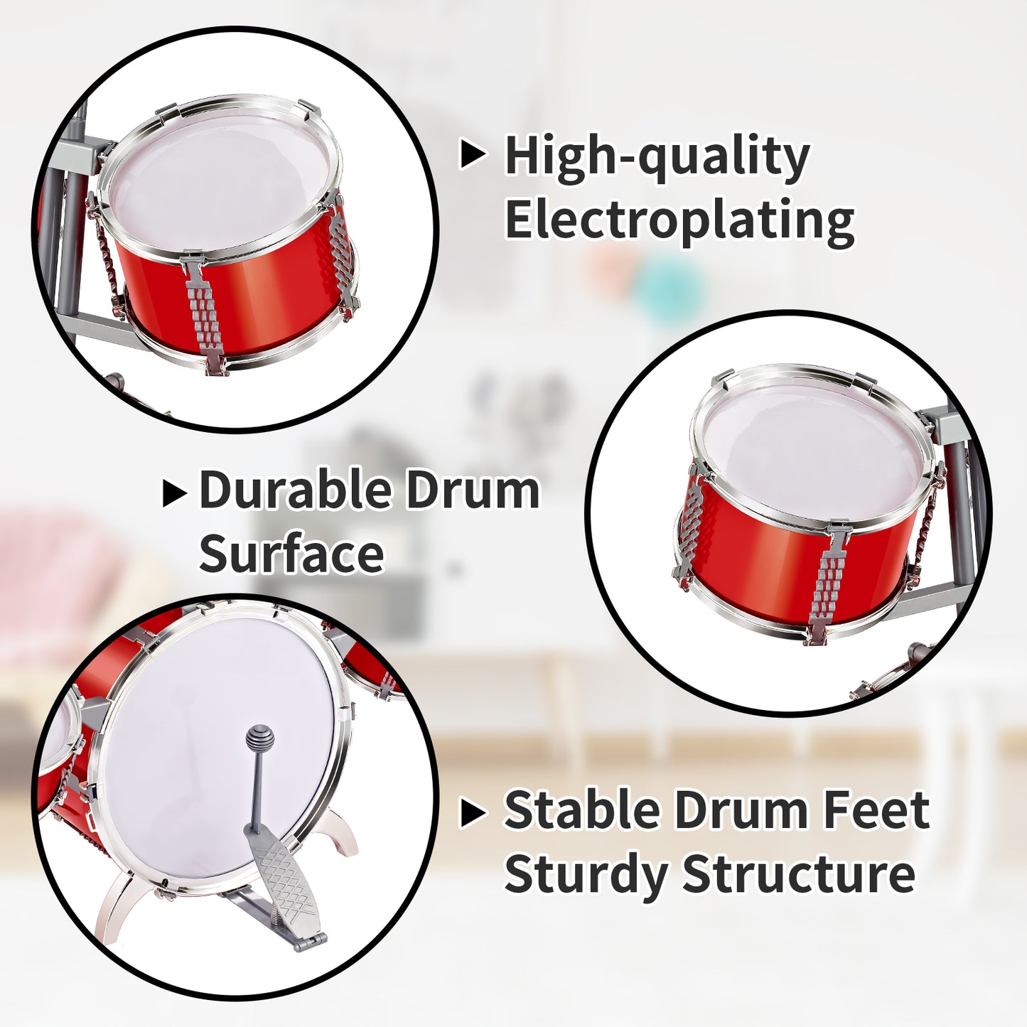 Contixo Kids Drum Set - Jazz Musical Instrument Toy for Ages 3-7