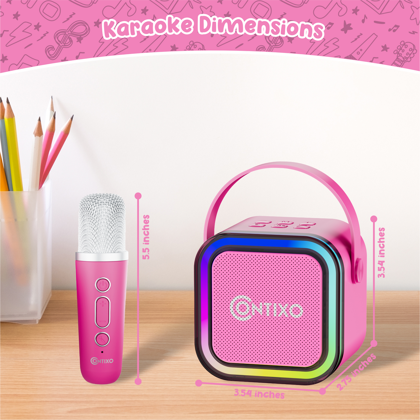 Contixo K102 10" Kids Tablet with Kids Bluetooth Karaoke and Two Microphones