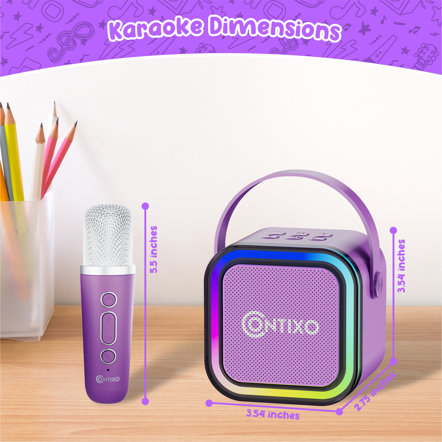 Contixo K102 10" Kids Tablet with Kids Bluetooth Karaoke and Two Microphones