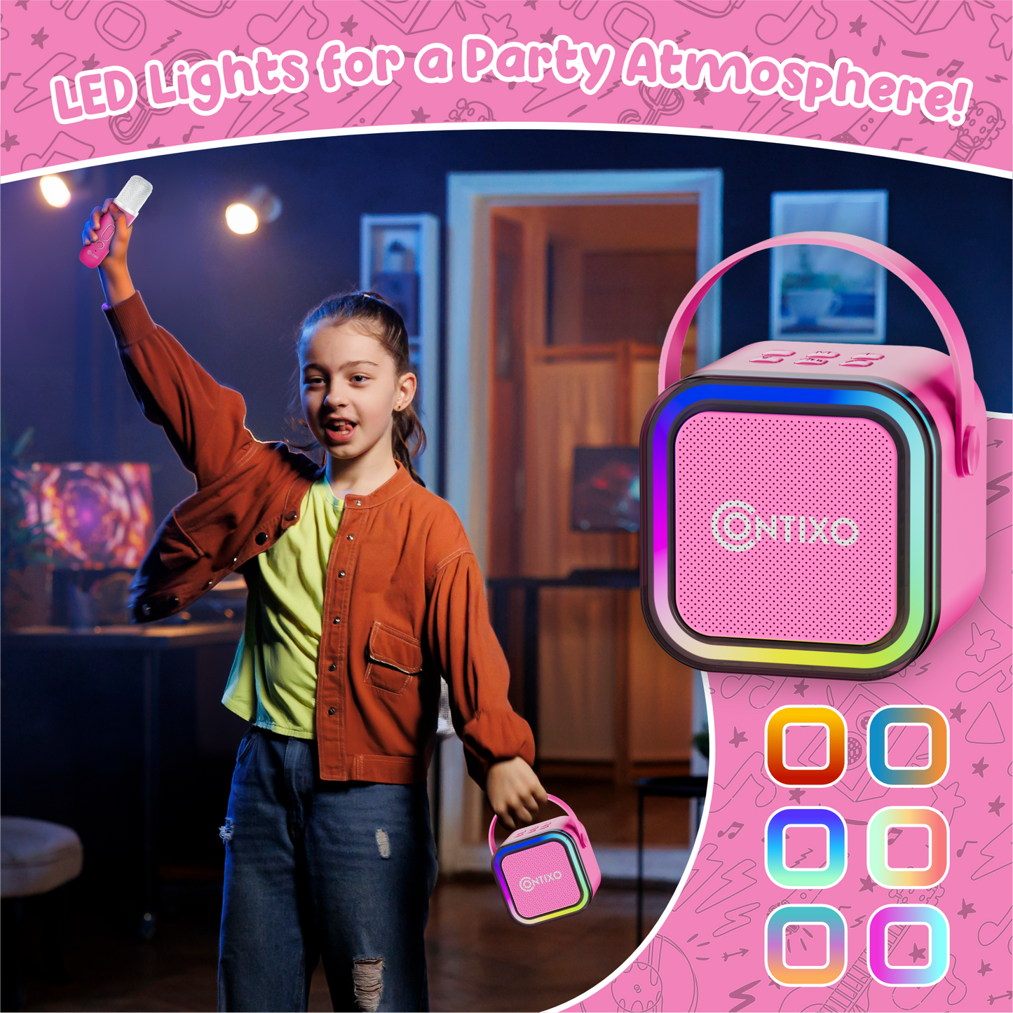 Contixo V8 7" Kids Tablet with Kids Bluetooth Karaoke and Two Microphones