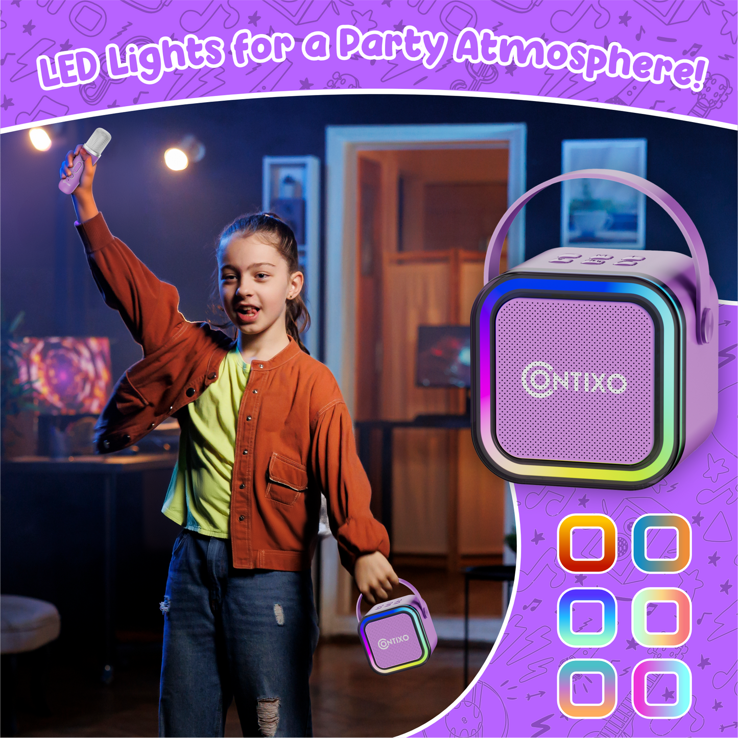 Contixo K102 10" Kids Tablet with Kids Bluetooth Karaoke and Two Microphones