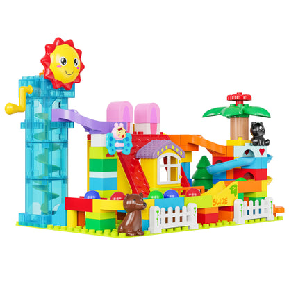 Contixo MK1 Marble Run Building Blocks Set, 118PCS STEM Construction Toy with Elevator Lift, Rabbit House Track Toys For Boy's Girl's Kids Ages 3+