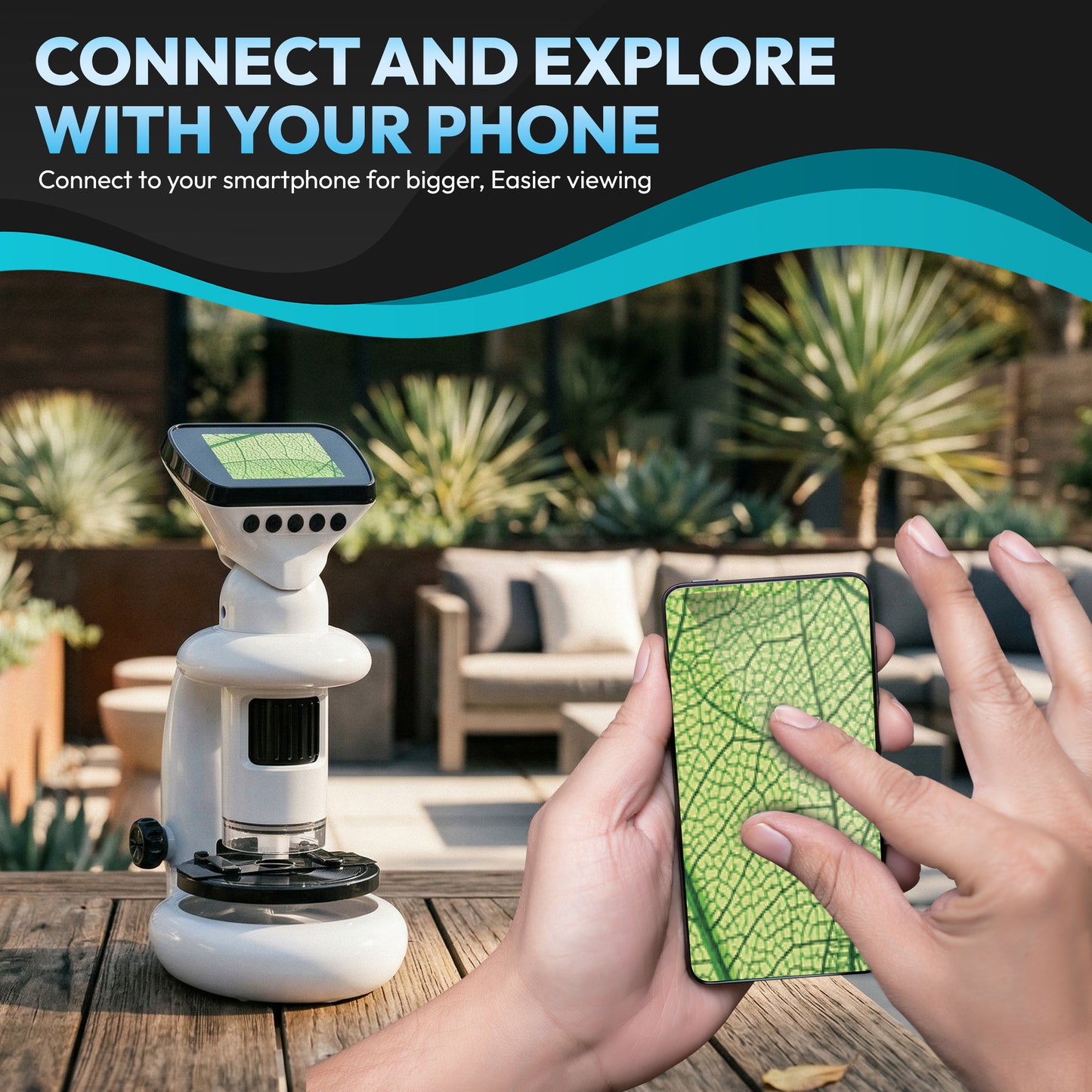 Contixo - MS2 WiFi Digital Microscope with LCD Screen, 1000X Magnification, Photo & Video Capture, Type-C Rechargeable