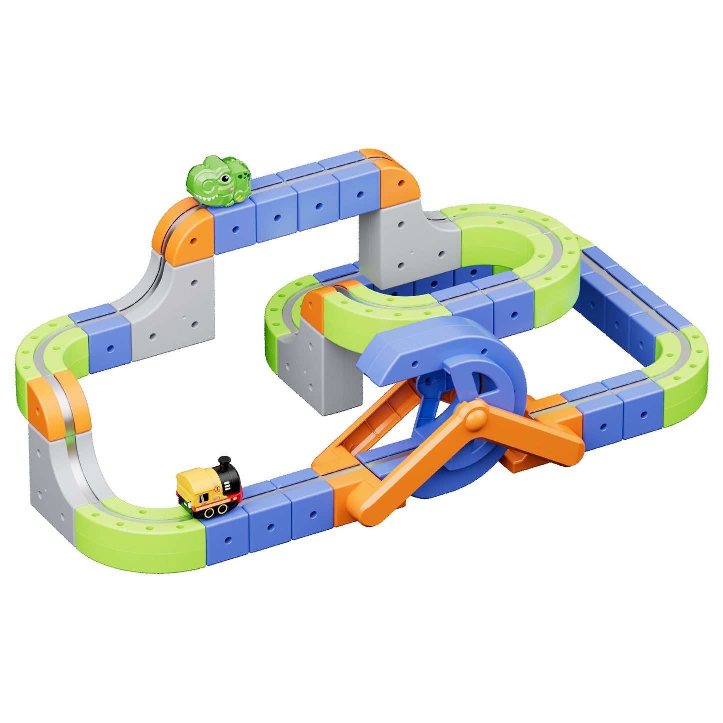 Contixo MT4 Magnetic Train Track Set | Motorized STEM Toy with Flip Bridge