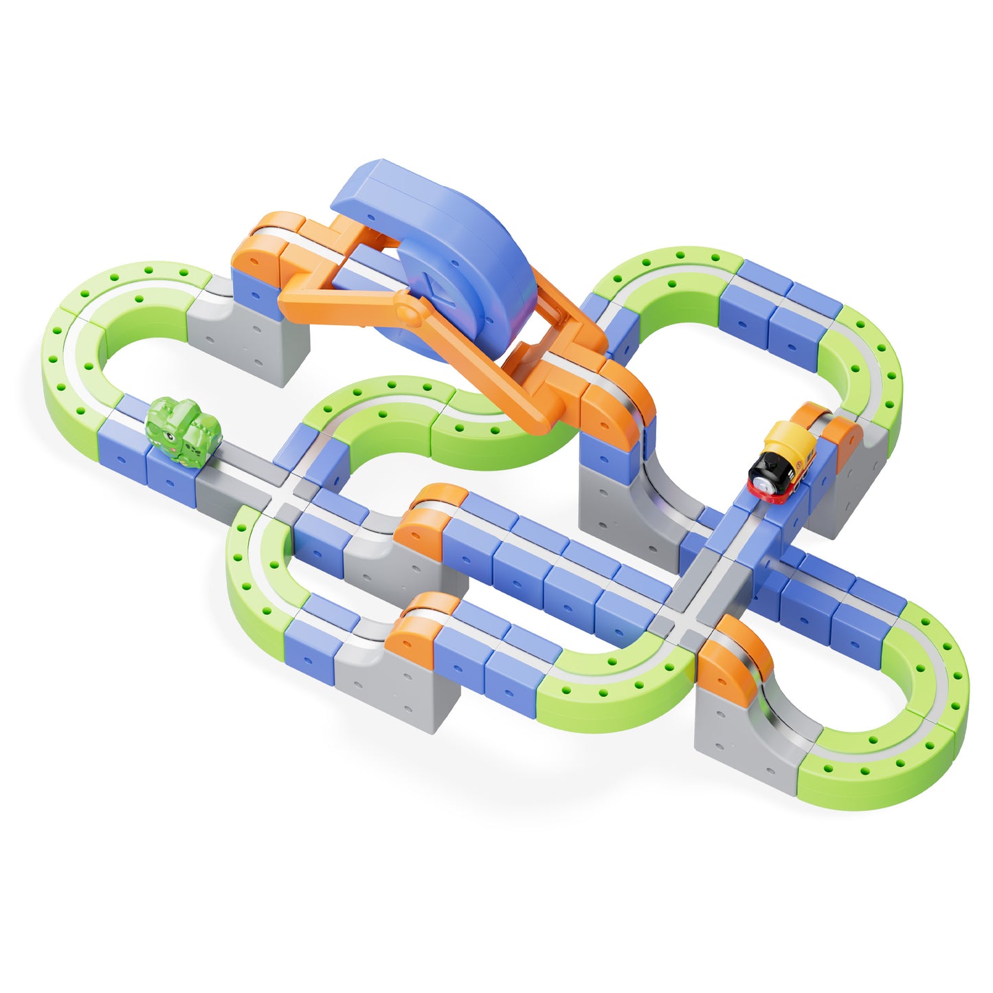 Contixo MT4 Magnetic Train Track Set | Motorized STEM Toy with Flip Bridge