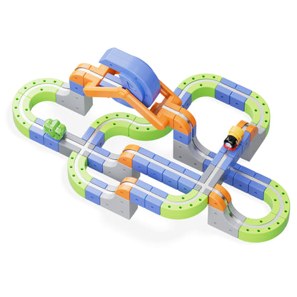 Contixo MT4 Magnetic Train Track Set | Motorized STEM Toy with Flip Bridge