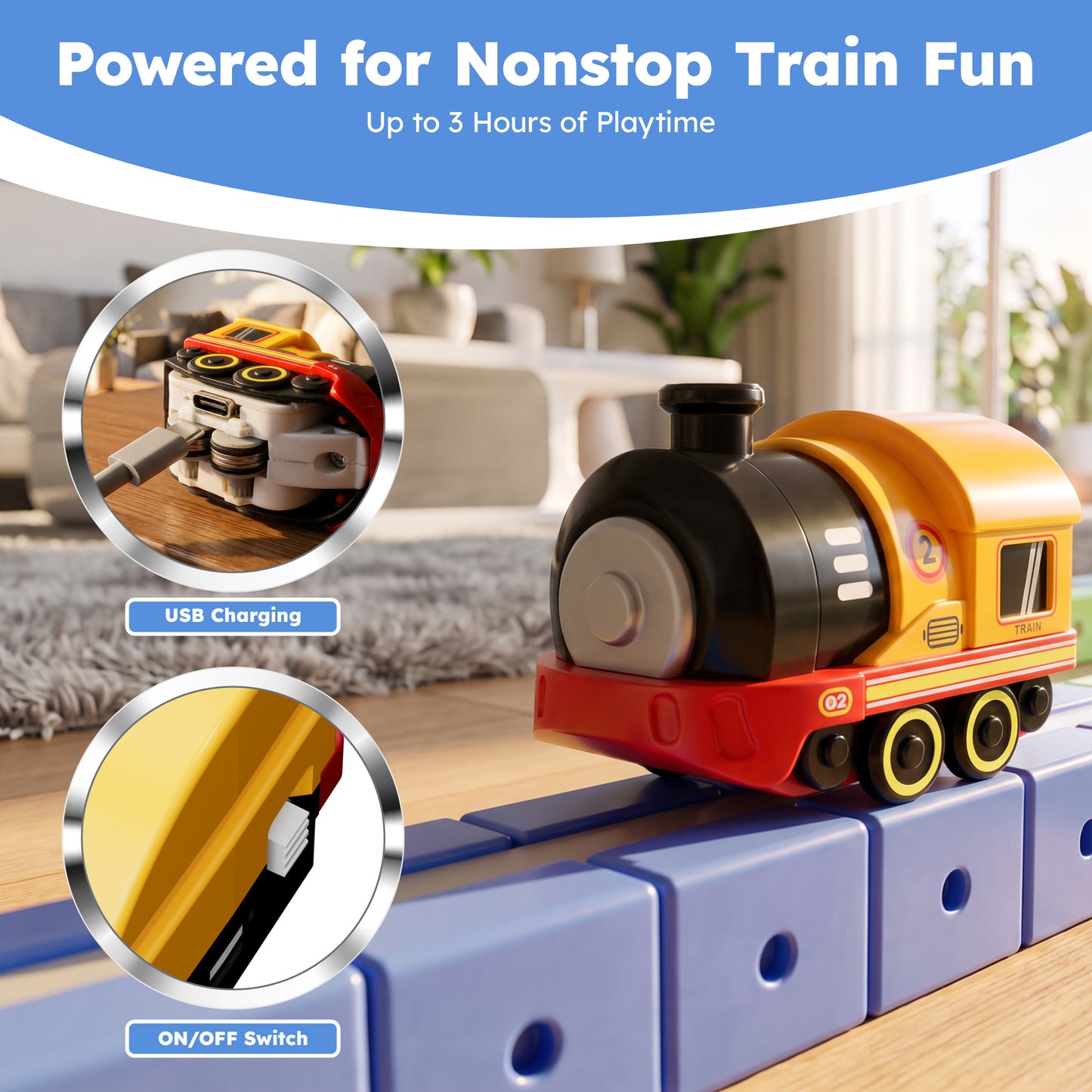 Contixo MT4 Magnetic Train Track Set | Motorized STEM Toy with Flip Bridge