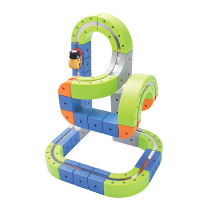 Contixo MT4 Magnetic Train Track Set | Motorized STEM Toy with Flip Bridge