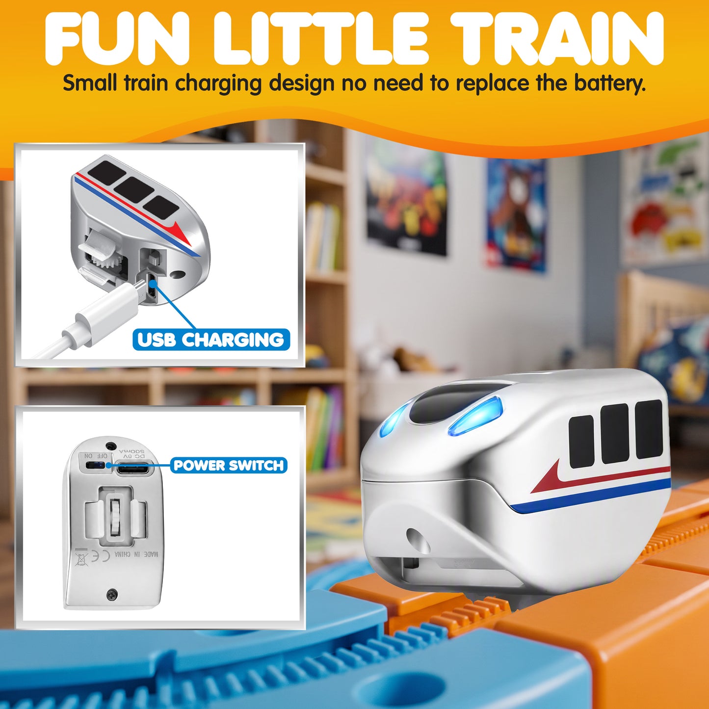 Contixo MT5 147-Piece Gear Track Train Set with Handheld Remote