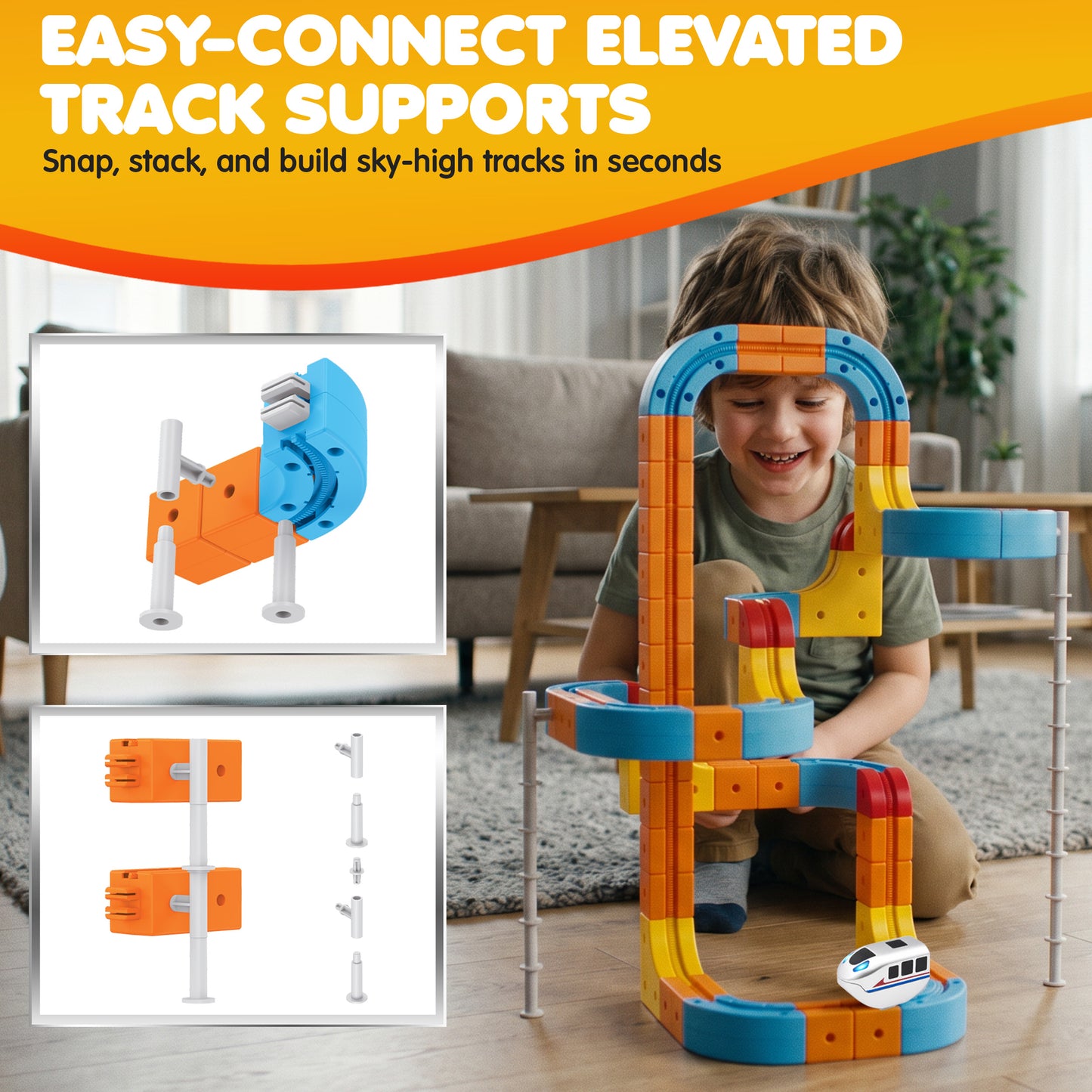 Contixo MT5 147-Piece Gear Track Train Set with Handheld Remote