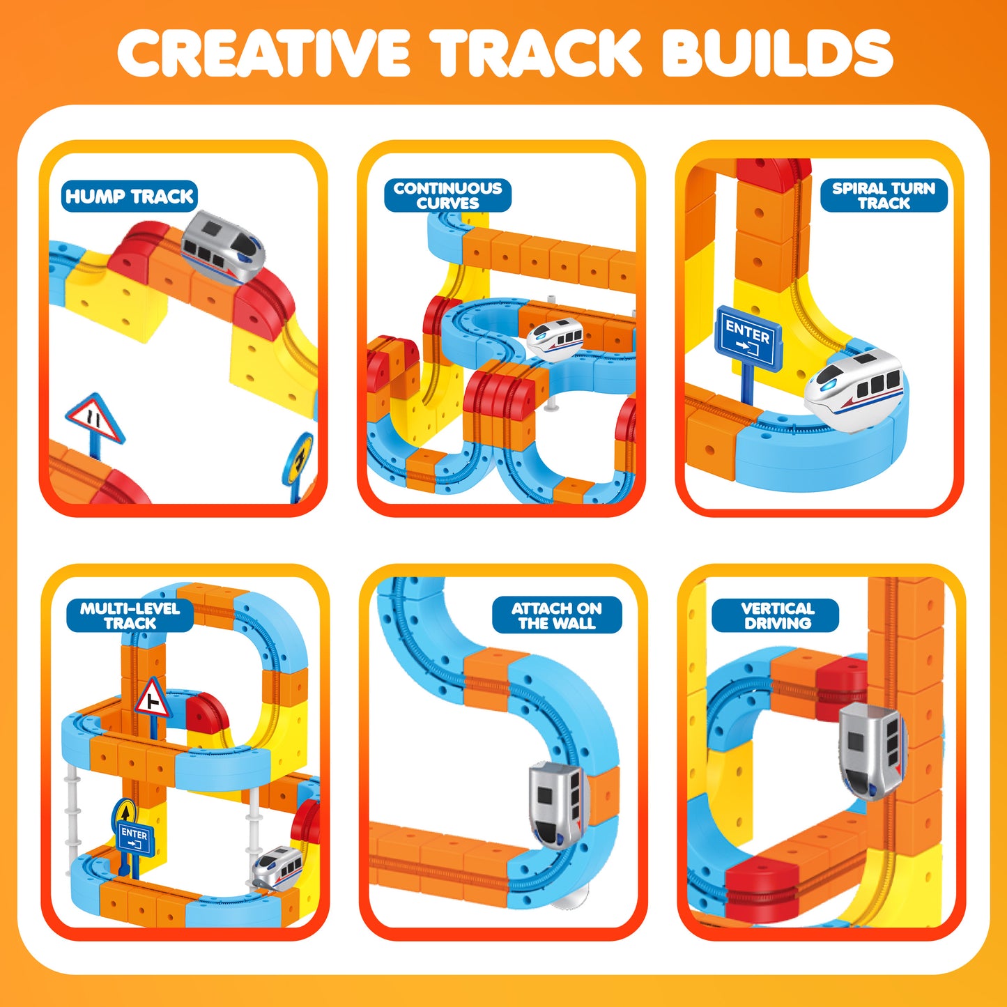 Contixo MT5 147-Piece Gear Track Train Set with Handheld Remote