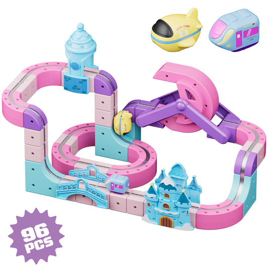 Contixo MT6 Princess Magnetic Train Track Set | Motorized STEM Castle Toy