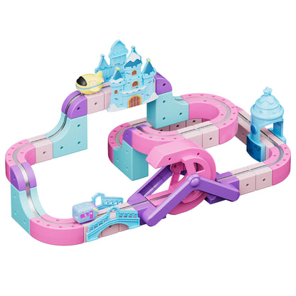 Contixo MT6 Princess Magnetic Train Track Set | Motorized STEM Castle Toy