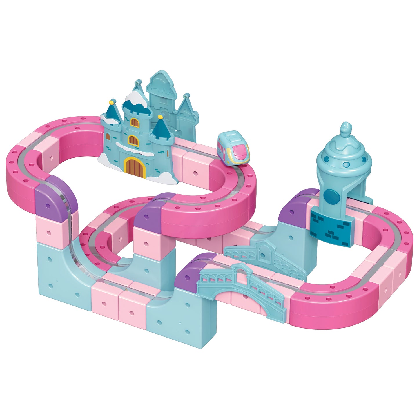 Contixo MT6 Princess Magnetic Train Track Set | Motorized STEM Castle Toy