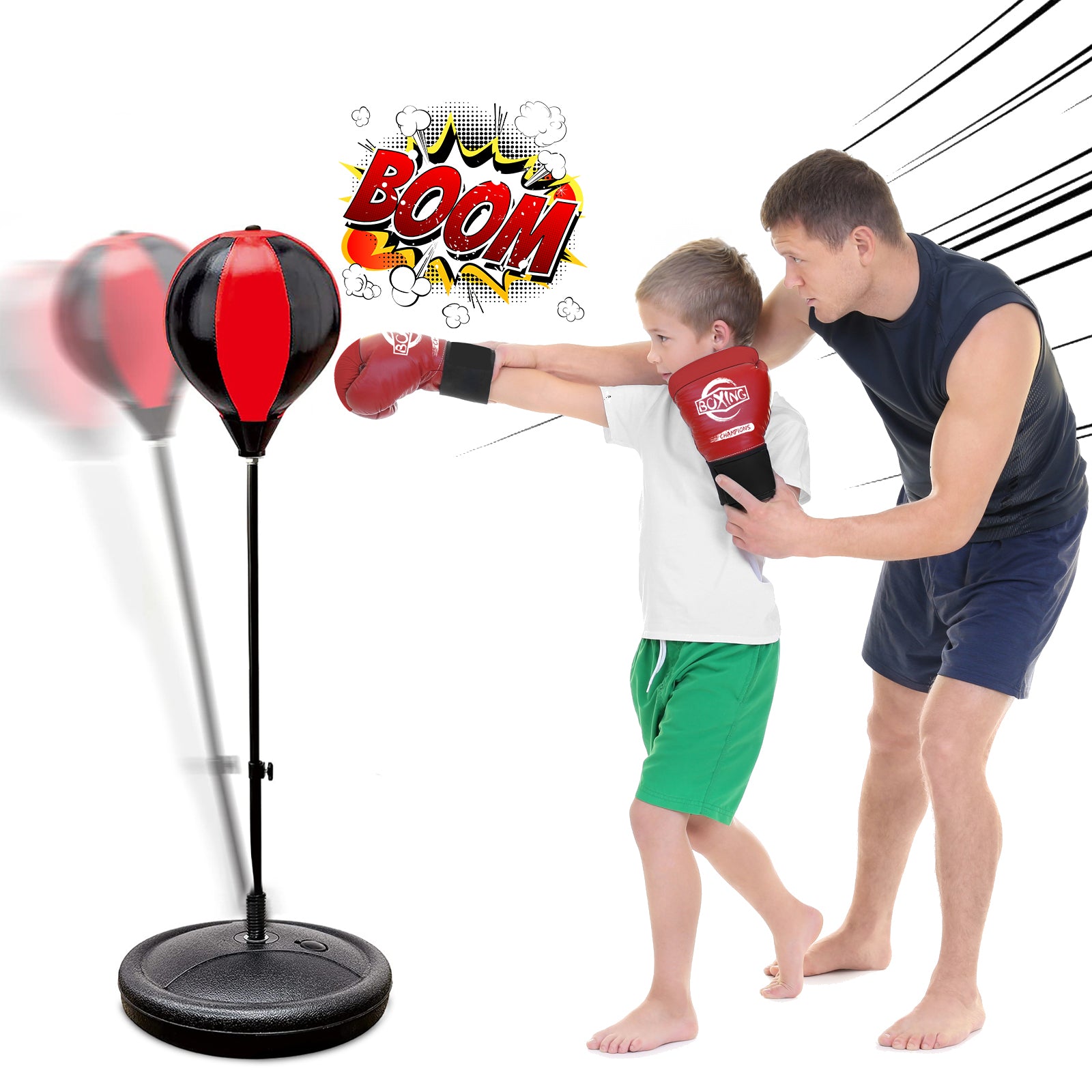 Contixo Kids Boxing Glove and Punching Bag Set with Adjustable Stand