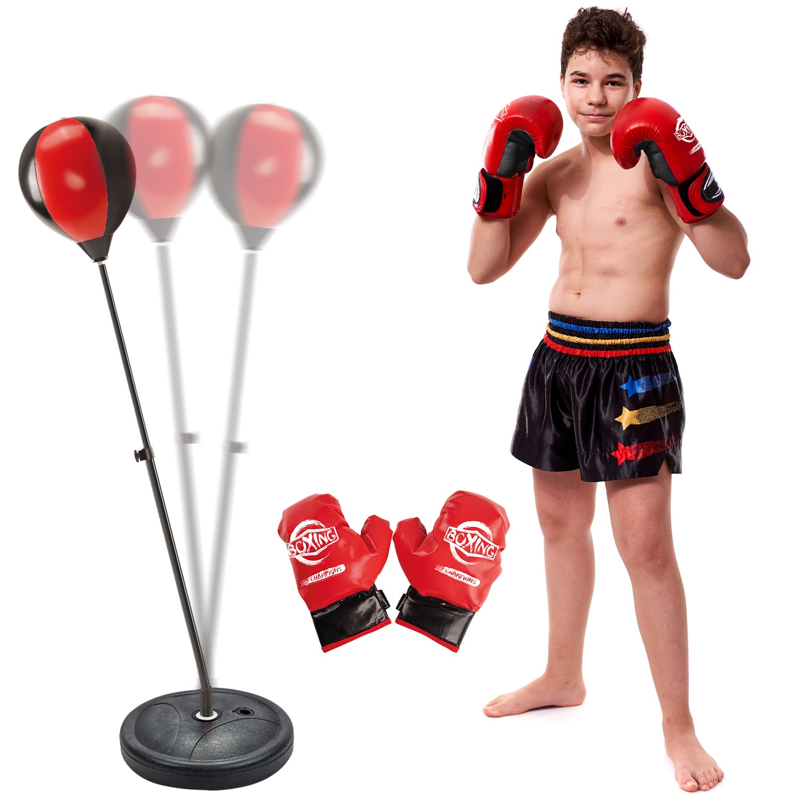 Contixo Kids Boxing Glove and Punching Bag Set with Adjustable Stand