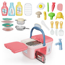 Contixo Kids Kitchen & Picnic Playset, Toddler Toys, Ages 3+, Interactive Grill, Sink & Oven, Mini Kitchen w/ Music & Lights, Color-Changing Foods, Boys & Girls