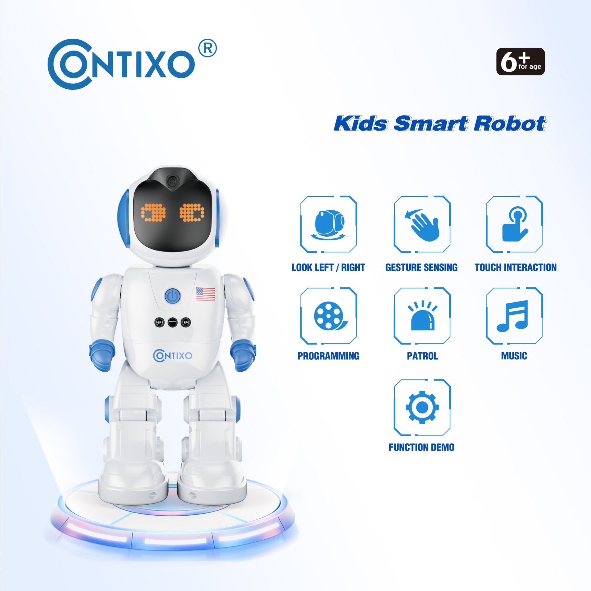 Contixo Remote Control Robot for Kids, Singing Dancing Programmable with Infrared Gesture, RC Robot Toy Age 6 -12