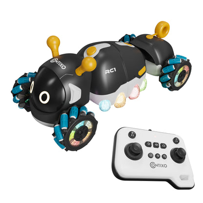 Contixo RC1 Mech Stunt Caterpillar Car for Kids - Futuristic 360° Omni-Directional RC Vehicle with Mist Spray, Colorful LED Lights & Sound, Flexible Torsion Body All-Terrain Stunt Car, 2.4GHz Remote Control Toy