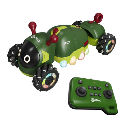 Contixo RC1 Mech Stunt Caterpillar Car for Kids - Futuristic 360° Omni-Directional RC Vehicle with Mist Spray, Colorful LED Lights & Sound, Flexible Torsion Body All-Terrain Stunt Car, 2.4GHz Remote Control Toy