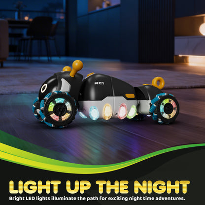 Contixo RC1 Mech Stunt Caterpillar Car for Kids - Futuristic 360° Omni-Directional RC Vehicle with Mist Spray, Colorful LED Lights & Sound, Flexible Torsion Body All-Terrain Stunt Car, 2.4GHz Remote Control Toy