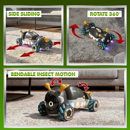 Contixo RC1 Mech Stunt Caterpillar Car for Kids - Futuristic 360° Omni-Directional RC Vehicle with Mist Spray, Colorful LED Lights & Sound, Flexible Torsion Body All-Terrain Stunt Car, 2.4GHz Remote Control Toy