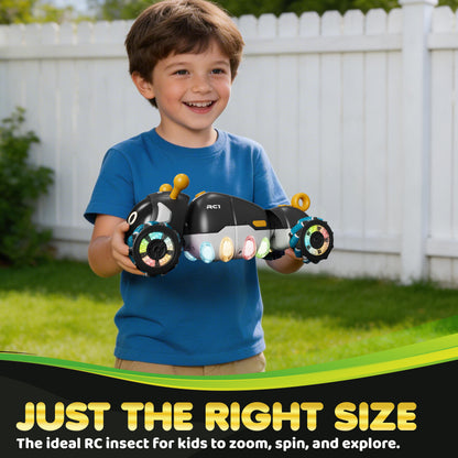 Contixo RC1 Mech Stunt Caterpillar Car for Kids - Futuristic 360° Omni-Directional RC Vehicle with Mist Spray, Colorful LED Lights & Sound, Flexible Torsion Body All-Terrain Stunt Car, 2.4GHz Remote Control Toy