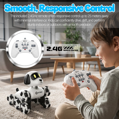 Contixo RC6 NeoPaw 8-Wheel RC Robot Dog with 360° Drifting & LED Lights
